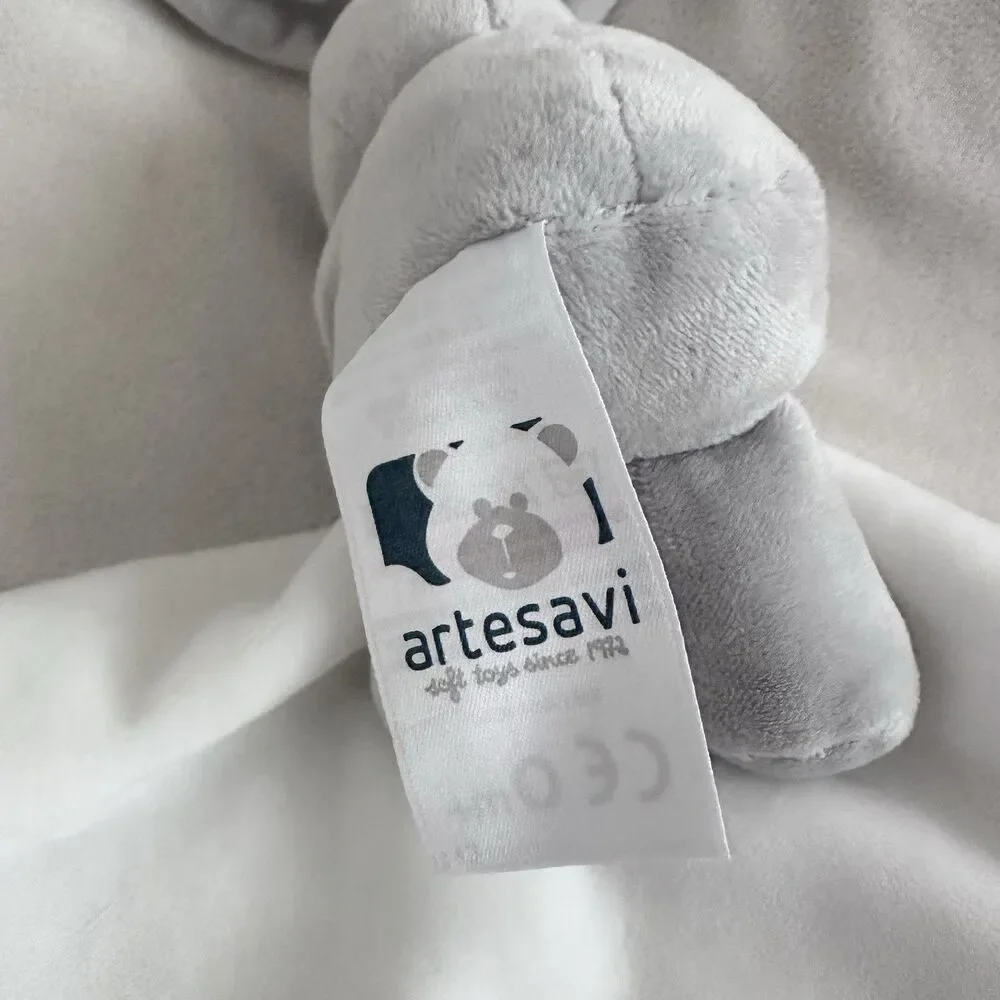 Artesavi Grey Baby Bunny Lovey Rabbit Plush Infant Toy Stuffed Animal